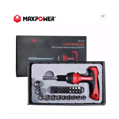 MAXPOWER 32pcs Wrench Socket Set Hand Tools Set Car Repair Drive Small Socket Set with Screwdrivers