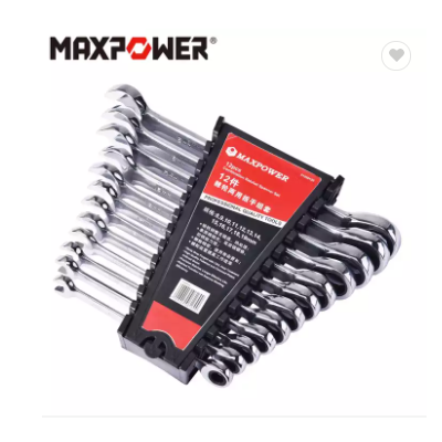 MAXPOWER Hand Tools bicycle repairing tool set 12 Piece combination spanner set in tool box