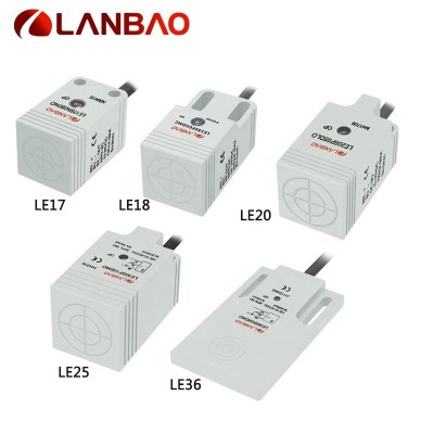 Lanbao Le18 Plastic Little NPN PNP Dc 3 Wires Square Proximity Inductive Sensor