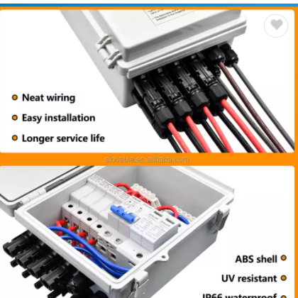Slocable IP66 Waterproof 500V 1000V 2 4 6 8 10 Strings DC Solar Combiner Box for PV Solar Panel on/o / 2