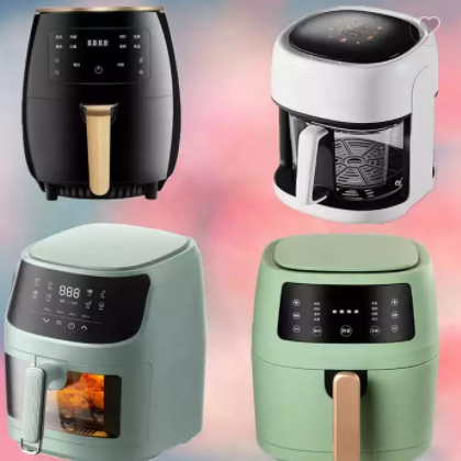 New Style 1400W 5L/6L/8L Touch Screen Smart Digital Air Fryer Visible Food Electric Air Fryer With V / 2