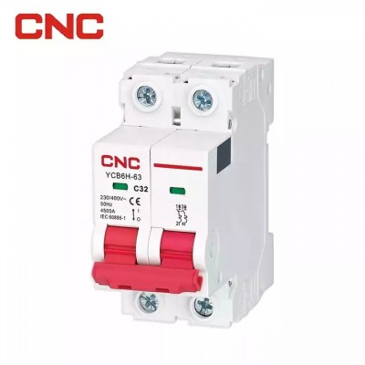 YCB6H-63 Series 6Ka mcb 63a electric miniature circuit breaker 4.5Ka 240/415V 1p 2p 3p 4p din rail a