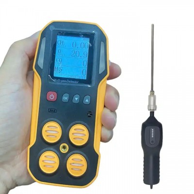 Customized USB rechargeable portable gas detector handheld gas leak instrument H2S O2 CO and LEL mul