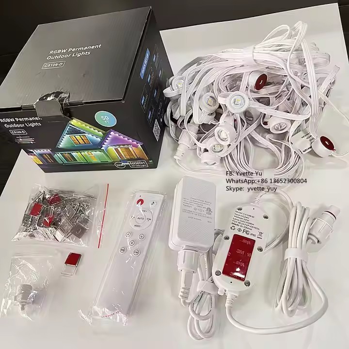 Bluetooth & WiFi WS2811 RGBW Pixel LED String Eave Light Kit with Remote Controller Waterproof Chris / 3