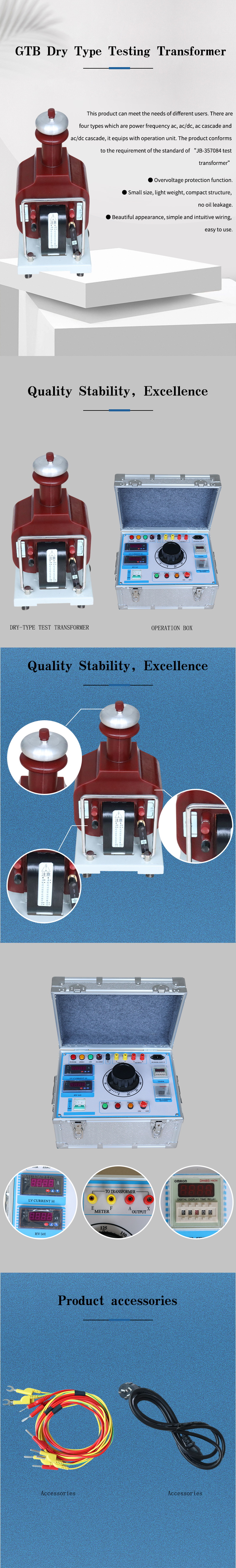 Dry type Transformer AC Hipot Tester testing transformer 30kva With grounding protection function