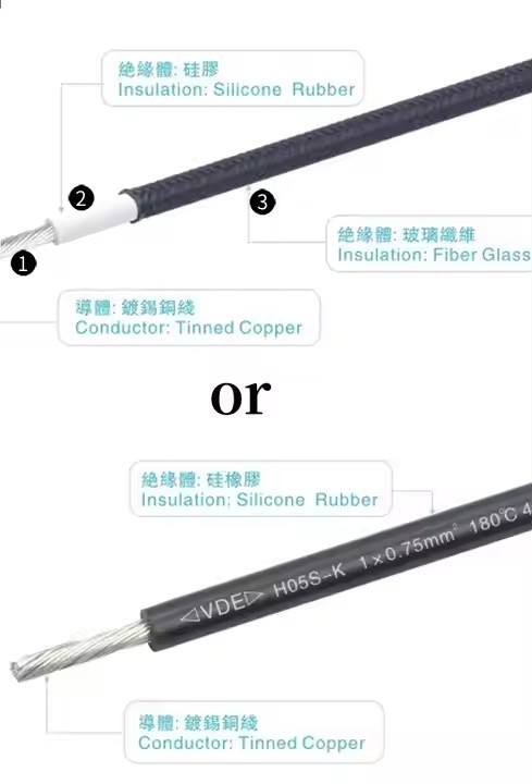 UL3138 9-18AWG Silicone rubber wires 600V 150C for home appliance lighting industrial power etc / 2