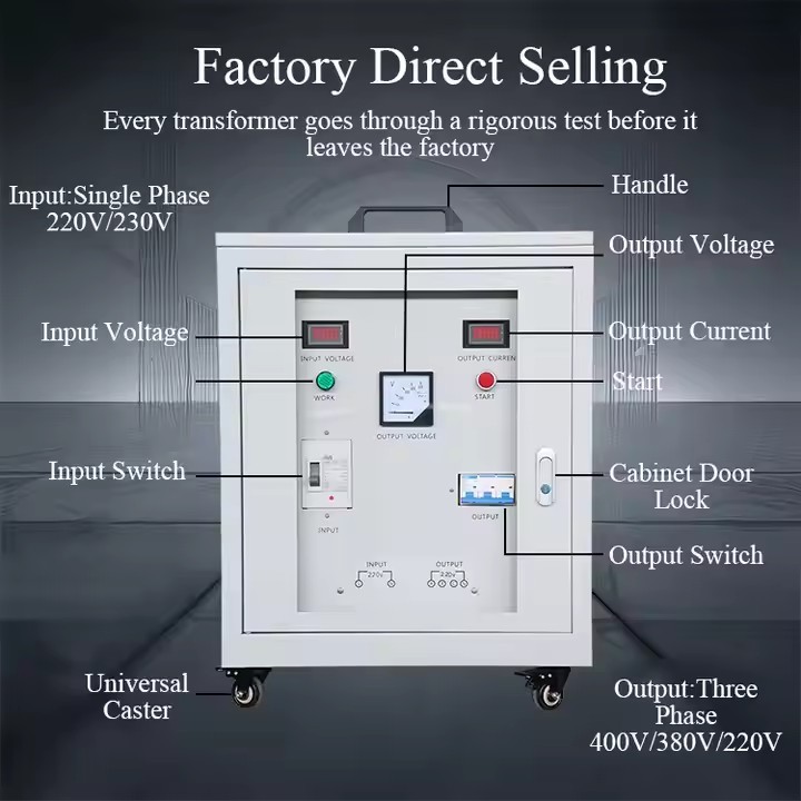 Single Phase to Three Phase Power Supply Phase Converter Transformer 30kva 220v to 380v / 3