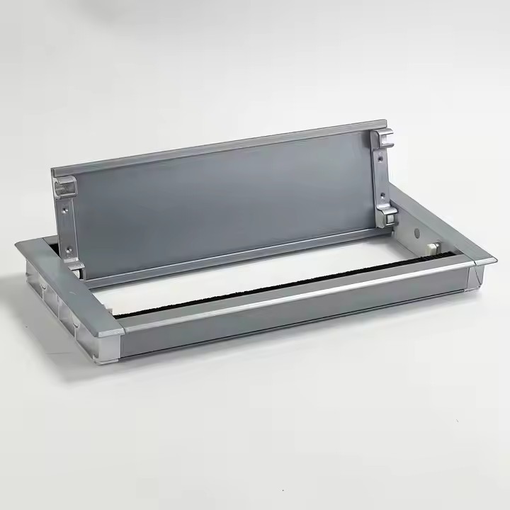 Customisable Aluminum Wire Box Conference Table Grommet Desk Rectangular Brush Wire Cable Hole Cover / 3