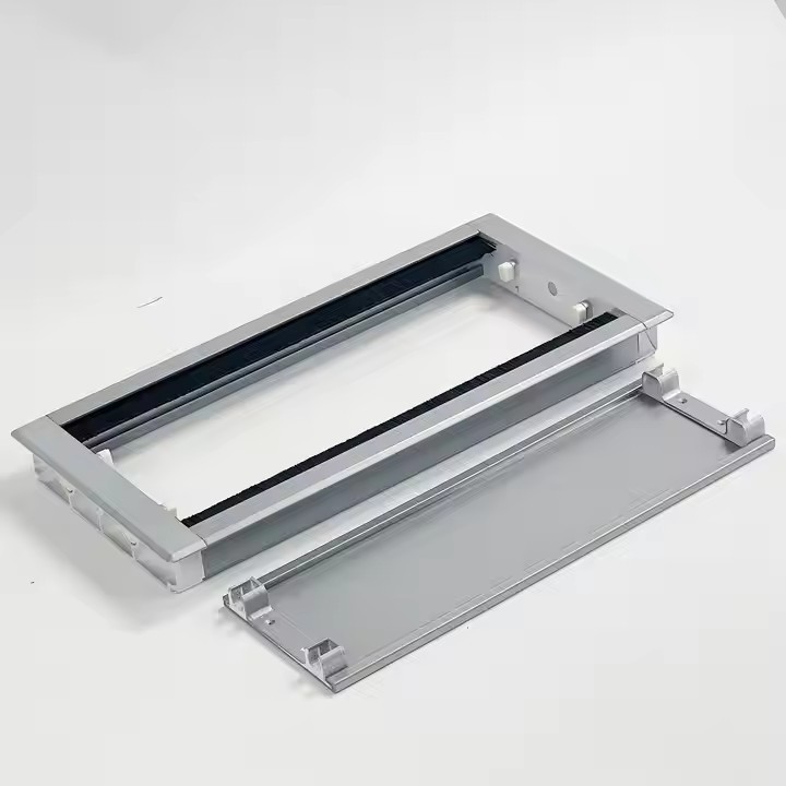 Customisable Aluminum Wire Box Conference Table Grommet Desk Rectangular Brush Wire Cable Hole Cover / 1