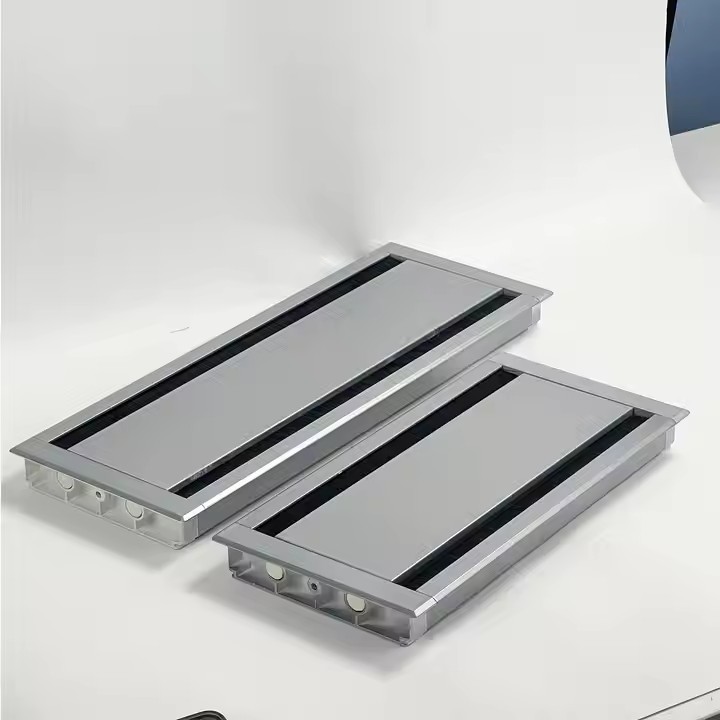 Customisable Aluminum Wire Box Conference Table Grommet Desk Rectangular Brush Wire Cable Hole Cover / 4
