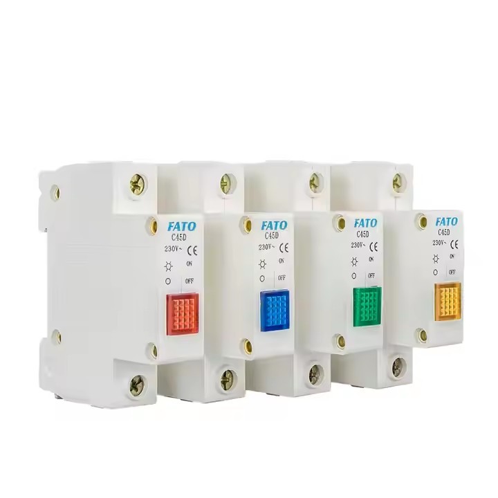 FATO C45D 220V AC 1P LED Signal Lamps Modular DIN Rail Indicator Light Green Red Yellow White / 3