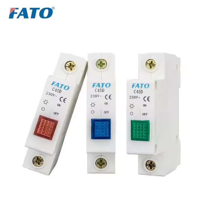 FATO C45D 220V AC 1P LED Signal Lamps Modular DIN Rail Indicator Light Green Red Yellow White / 2