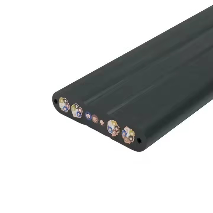 Custom YFFBG YFFBPG Crane Cable YVFB with Steel Wire Flat Design Copper Conductor and PVC Insulation / 2