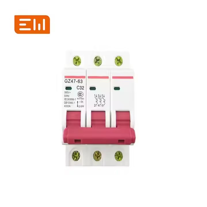 Factory Sales Circuit Breaker 4 Pole 2 Pole 63a 12V 500V 1000V Dc Breaker for Solar Panels Mcb / 3