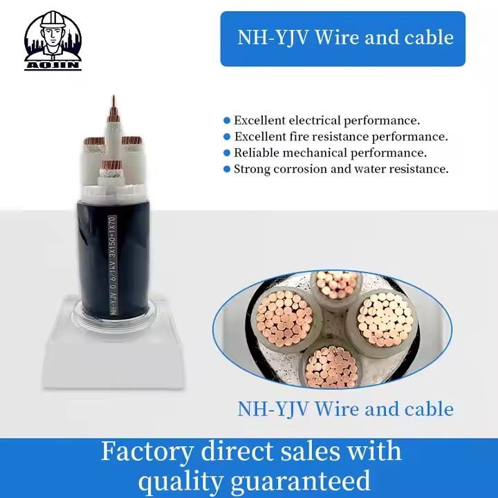 NH-YJV 0.6/1kV Copper Core XLPE Insulation Polyethylene Sheath Flame Retardant Fireproof Armored Pow / 3