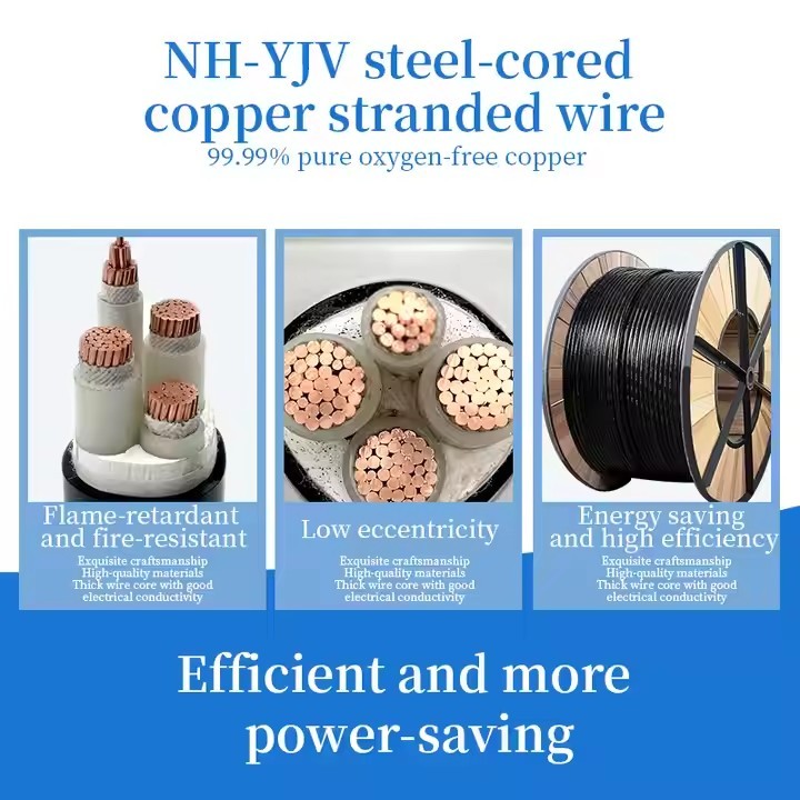 NH-YJV 0.6/1kV Copper Core XLPE Insulation Polyethylene Sheath Flame Retardant Fireproof Armored Pow / 1