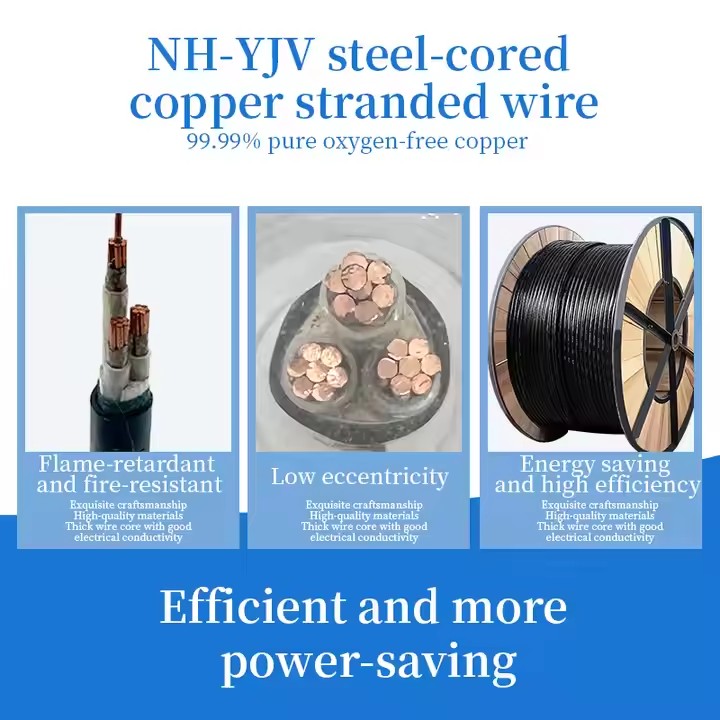 NH-YJV Industrial Power Cable Fire-resistant Copper Core Cross-linked Polyethylene Insulation Polyvi / 3