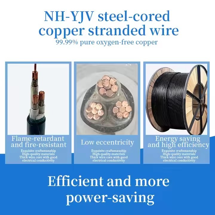 NH-YJV Industrial Power Cable Fire-resistant Copper Core Cross-linked Polyethylene Insulation Polyvi / 3