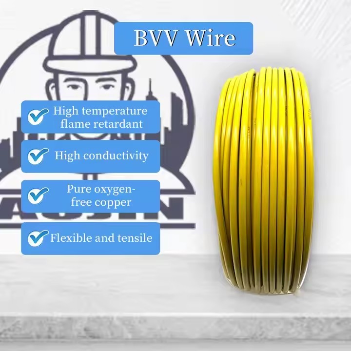 Pure Copper BVV Flame-retardant Copper Core Double Plastic Cable / 3
