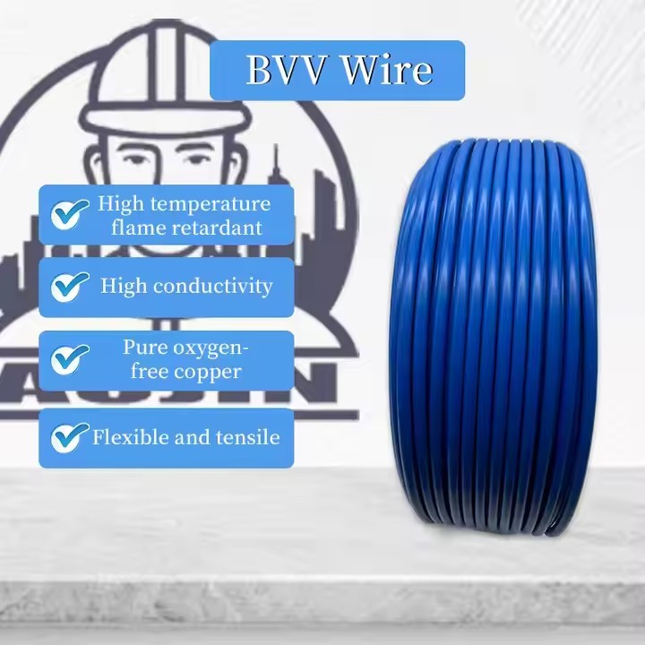 Pure Copper BVV10/16/25/35/50/70 Round National Standard Flame-retardant Copper Core Double Plastic  / 3