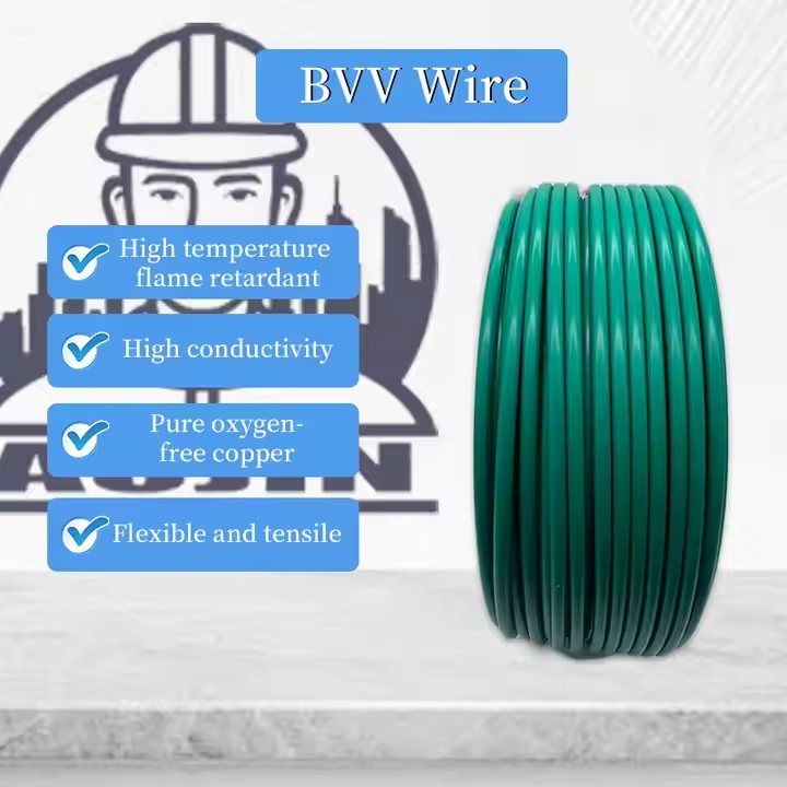 Pure Copper Wire BVV10/16/25/35/50/70 square National Standard Flame-retardant Copper Core Double Pl / 3