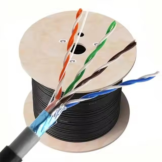 Manufacturer FTP CAT5E outdoor lan cable 1000ft cca bare Copper Full copper double jacket shield net / 3