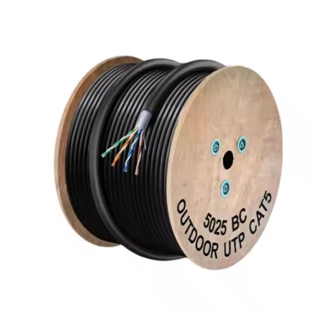 Manufacturer UTP CAT5E outdoor lan cable cca Pure Copper Full copper double jacket ethernet cable ne / 3