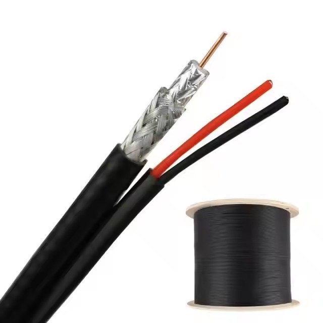Factory RG6 RG59 Coaxial Cable for CCTV Camera Video With Power Cable 100m 0.81mm CCS CCA Coax Cable / 1