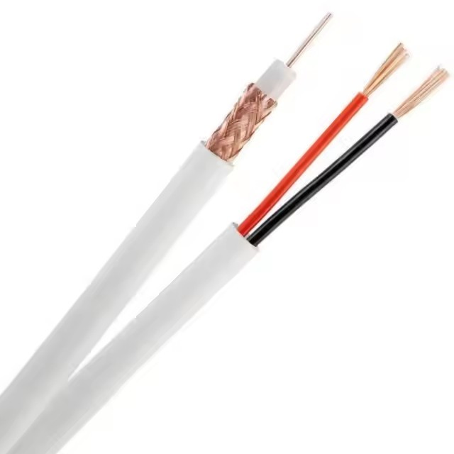 Factory RG6 RG59 Coaxial Cable for CCTV Camera Video With Power Cable 100m 0.81mm CCS CCA Coax Cable / 2