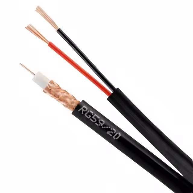 Factory RG6 RG59 Coaxial Cable for CCTV Camera Video With Power Cable 100m 0.81mm CCS CCA Coax Cable / 3
