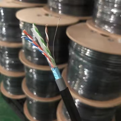 Factory Custom Outdoor Single shielding Cat6A Cable 1000ft 23AWG armour waterproof shield FTP cat6 c