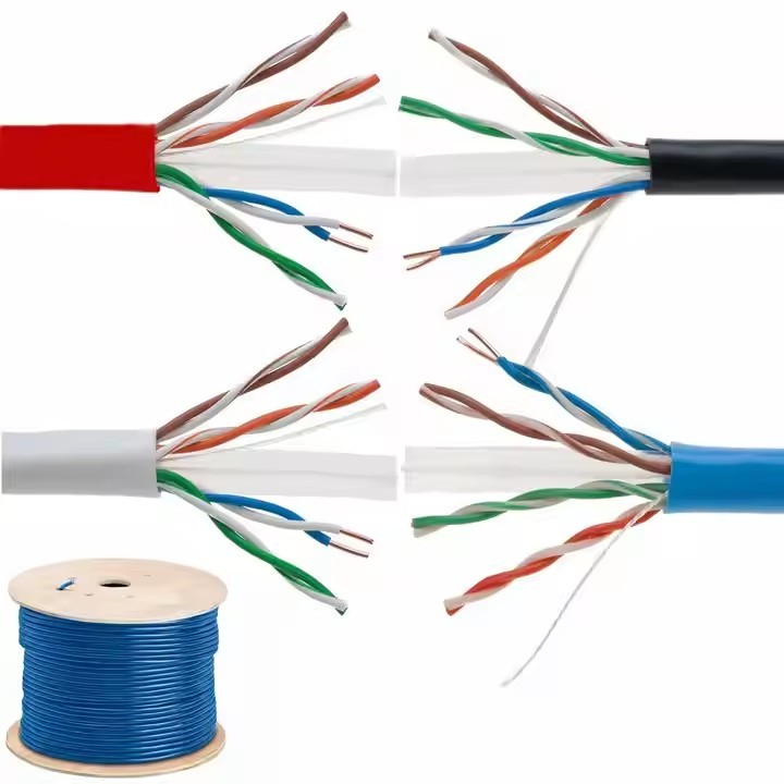 Cat6 Manufacturers Solid cat6 cable cca 305m box lan cable cat5E 1000ft Outdoor Indoor Cat6A CCA Eth / 2