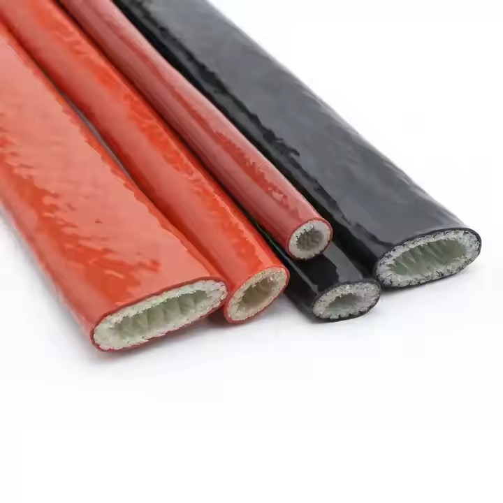 Thicken Fireproof Red 4mm-100mm Silicone Fiberglass Cable Sleeve High Temperature Oil Resistant Insu / 3