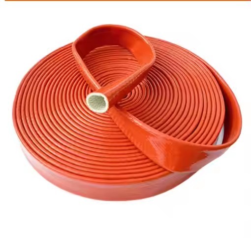 High Temperature Resistant Fire Retardant Fiberglass Silicone Sleeving Protective Hydraulic Hose Oil / 3