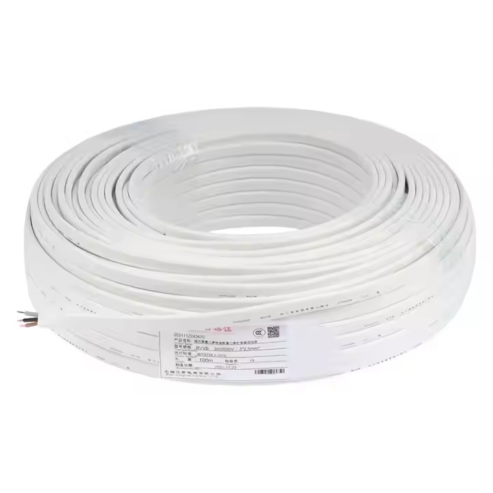 High Quality PVC Wire Double Core Tinned Copper Oxygen Free Bare Copper Power Cord Flexible Power Ca / 3