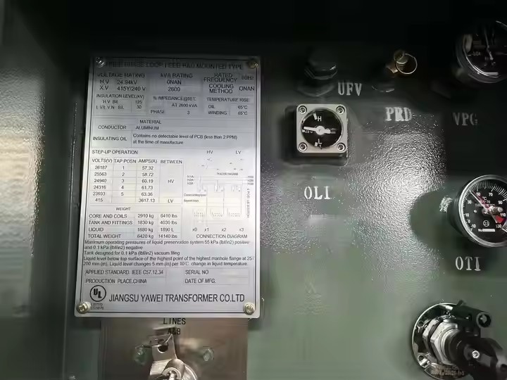 Yawei Factory Price U L Listed 2500 Kva Power Transformer 13200v to 4160v Pad Mounted Silicon Steel  / 2