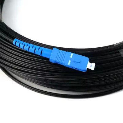 1C Black Singlemode Fiber Optical Jumper Custom Labelling Print Blue SC/UPC Connector 2 Pre-Terminat