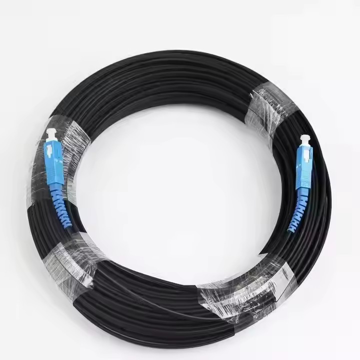 APT 9/125 G657A1 Indoor Drop Cable 2mm*3mm Flat Optical Jumper SC/UPC Black Patch Cord FTTH Communic / 3