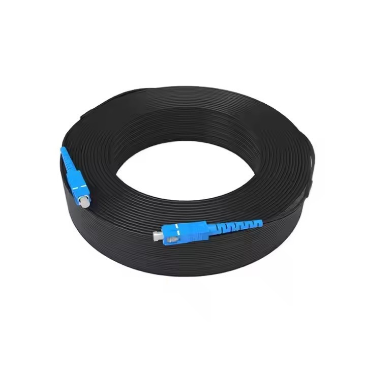 APT 9/125 G657A1 Indoor Drop Cable 2mm*3mm Flat Optical Jumper SC/UPC Black Patch Cord FTTH Communic / 1