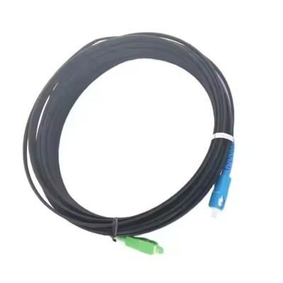 2km FTTH Flat Drop Fiber Optic Cable SC APC/SC UPC Indoor/Outdoor Communication Patch Cord Terminate